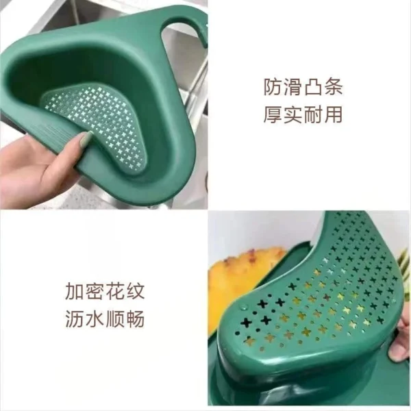 5170ad1c352765cdc1c43b3b460733d0.webp Triangle Sink Drain Basket Strainer Filter Fruits Food Leftovers Hanging Drainer