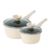 Japanese Style Non Stick Coating Milk Pan With Wooden Handle Sauce Pot