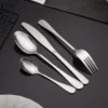 304 stainless steel tableware  fork  spoon  knife  knife spoon and fork set Dessert Spoon  Knife and Spoon  Knife and Fork  Spoon  Knife and Spoon Set  4 piece set of silver stainl