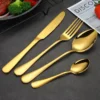 stainless steel tableware  fork  spoon  spoon and fork set Dessert Spoon   Spoon   Spoon Set fork set  4 piece set of silver stainl