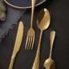 304 stainless steel tableware  fork  spoon  knife  knife spoon and fork set Dessert Spoon  Knife and Spoon  Knife and Fork  Spoon  Knife and Spoon Set  4 piece set of silver stainl