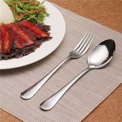 stainless steel tableware  fork  spoon  knife  knife spoon and fork set Dessert Spoon  Knife and Spoon  Knife and Fork  Spoon  Knife and Spoon Set  4 piece set of silver stainl