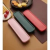 Portable cutlery  chopsticks  spoons  forks  student travel cutlery  stainless steel three piece set  single storage box