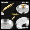 304 Stainless Steel Non Stick Frying Pan  For Gas Stove And Induction Cooker