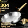 304 Stainless Steel Non Stick Frying Pan  For Gas Stove And Induction Cooker