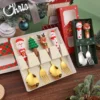 Christmas tableware  creative Christmas tree  reindeer spoon  Christmas stainless steel high value tableware  stainless steel spoon fork  Christmas tableware set