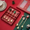 Christmas tableware  creative Christmas tree  reindeer spoon  Christmas stainless steel high value tableware  stainless steel spoon fork  Christmas tableware set