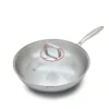 304 Stainless Steel Non Stick Skillet Egg Fry Pan With Lid 22cm 30cm