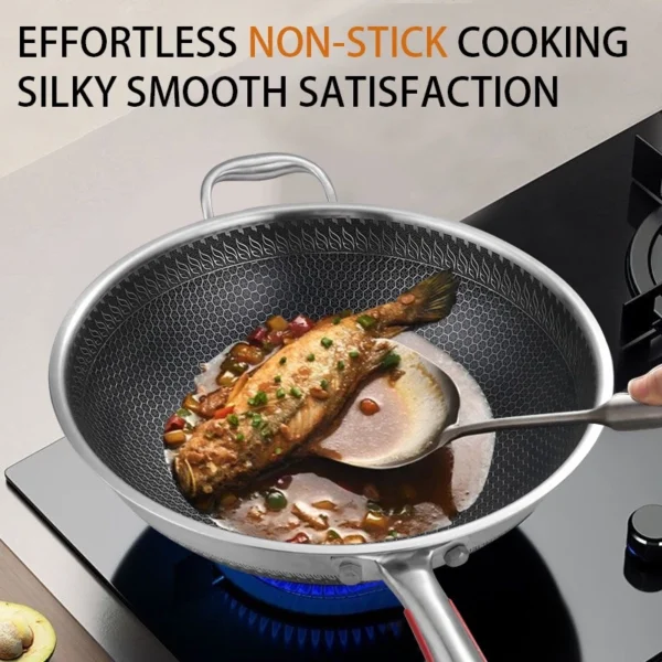 316L stainless steel pan universal honeycomb non stick pan flat bottomed pan for household restaurant use corrosion resistant
