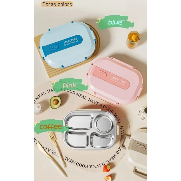 Lunch Box Adult Lunch Box Student Lunch Box Square Divided Lunch Box Japanese style Lunch Box Microwave Heated 304 Stainless Steel ulated Box
