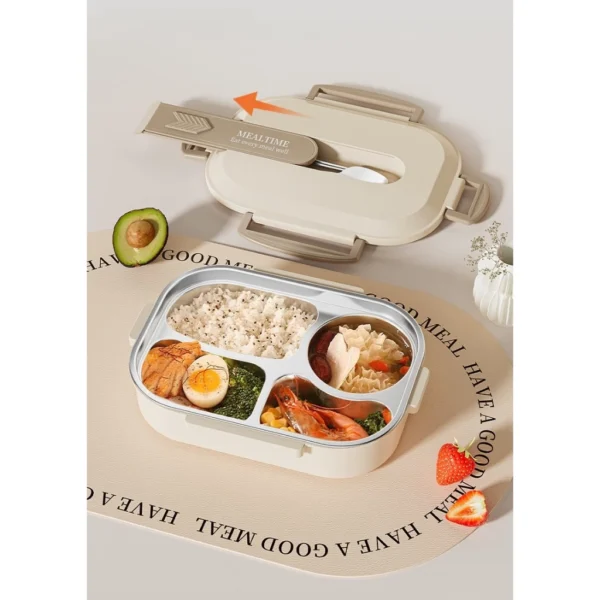 Lunch Box Adult Lunch Box Student Lunch Box Square Divided Lunch Box Japanese style Lunch Box Microwave Heated 304 Stainless Steel ulated Box