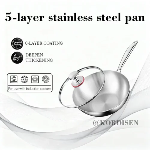 cn-11134207-820l4-mlixg7gd1lhd9f.webp KORDISEN 5 layer steel 304 stainless steel uncoated frying pan mother and baby food grade non stick pan uncoated non stick frying pan