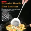long handled 316 stainless steel spatula  corrosion resistant  high temperature resistant  sturdy with holes  essential for kitchen stir frying without damaging the pot