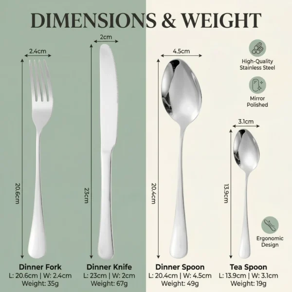 stainless steel tableware  fork  spoon  spoon and fork set Dessert Spoon   Spoon   Spoon Set fork set  4 piece set of silver stainl