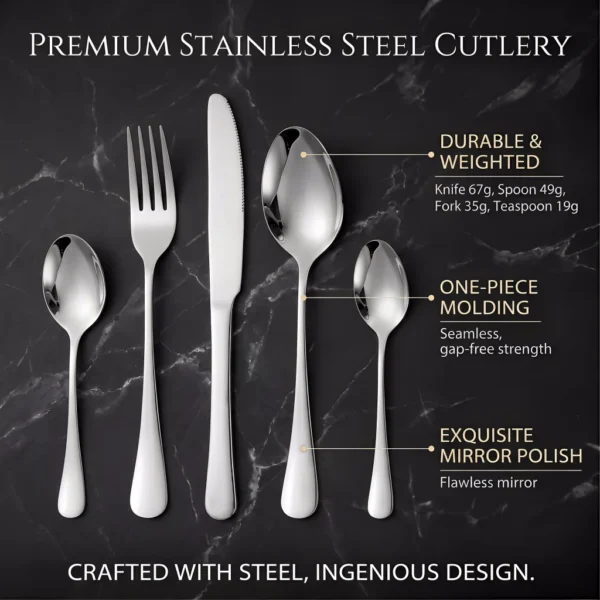 stainless steel tableware  fork  spoon  spoon and fork set Dessert Spoon   Spoon   Spoon Set fork set  4 piece set of silver stainl