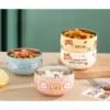 Bowl  stainless steel bowl  stainless steel cartoon bowl  316 stainless steel double layer children s bowl  Cute baby food bowl  Anti scald and anti drop tableware