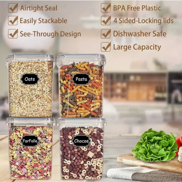 TopMart Extra 6 5L Airtight Food Storage Containers  BPA Free PP Plastic with Lids
