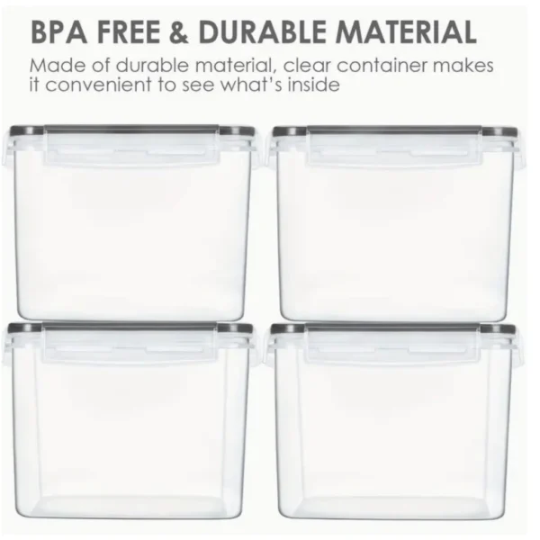 TopMart Extra 3 6L Dry Food Airtight Storage Containers BPA Free PP Plastic Canisters with Lids