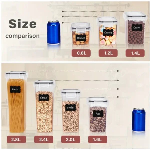 TopMart Basic 085   6 12 18 Pcs Set   Bpa Free Airtight Food Storage Containers Set
