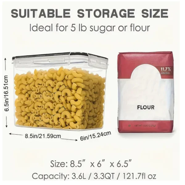 TopMart Extra 3 6L Dry Food Airtight Storage Containers BPA Free PP Plastic Canisters with Lids