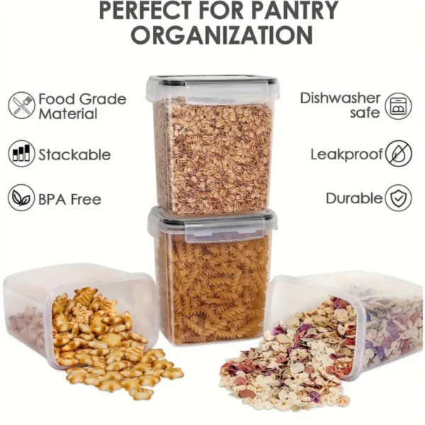 TopMart Basic 3pcs Set Airtight Food Storage Stackable Plastic Kitchen Bekas Makanan Kedap Udara