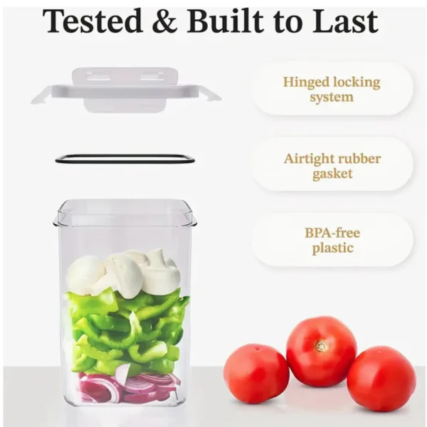 TopMart Basic 808   4pcs Set Airtight Food Storage Containers With Lids  BPA Free Containers