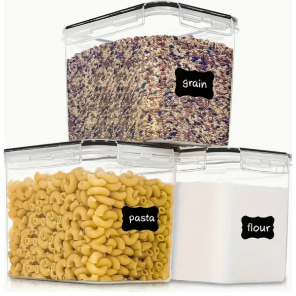 TopMart Extra 3 6L Dry Food Airtight Storage Containers BPA Free PP Plastic Canisters with Lids