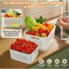 DoubleDeck   5Pcs Set Food Storage Containers with Removable Drain Basket