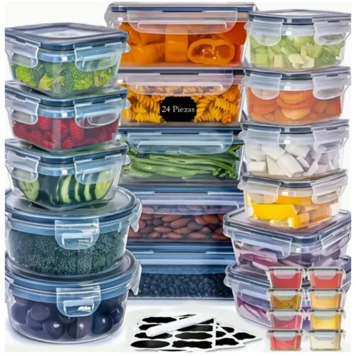 SuperCup  24pcs Lunch Box Food Container Microwave able Sets 7types
