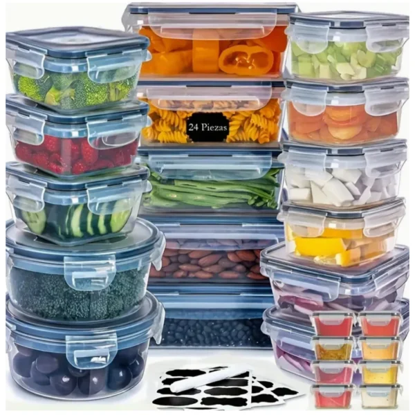SuperCup  24pcs Lunch Box Food Container Microwave able Sets 7types