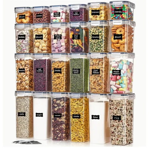 TopMart Basic 808   4pcs Set Airtight Food Storage Containers With Lids  BPA Free Containers