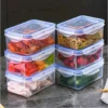 BlueBox Basic 4 Pcs Square Food Storage Containers with Flip Top Lids  Food Contain