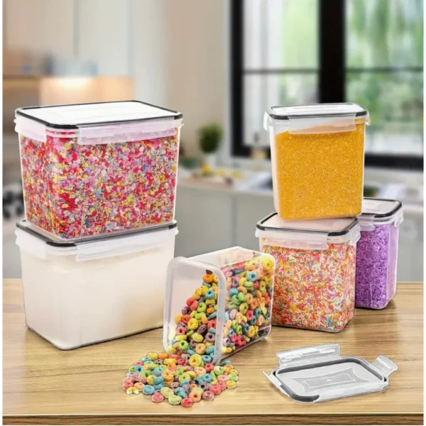 TopMart Extra  6pcs Airtight Food Storage Container   1 6L  and 3 6L  Sizes