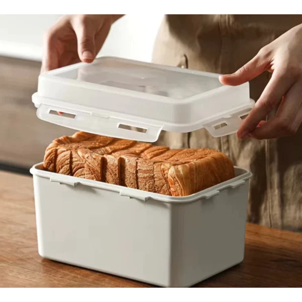 Bread Storage Box with Sealed Lid   Keep Toast Fresh and Crispy  Ideal for Refrigerator