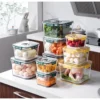 Fridge Storage 1 SET 3 PCS Transparent Square Fridge Storage Container Set Food Storage Container