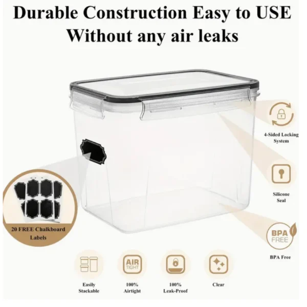 TopMart Extra  6pcs Airtight Food Storage Container   1 6L  and 3 6L  Sizes