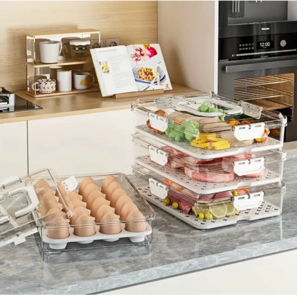 MultiBox Snow 4 Fresh Keeping Box Double layer Multiple Function Storage Drain Basket Box