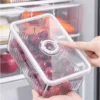 Fridge Organizers Date Record Timer Box  Set of 3 Stackable Fresh Food Storage Containers