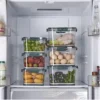 Fridge Storage 1 SET 3 PCS Transparent Square Fridge Storage Container Set Food Storage Container