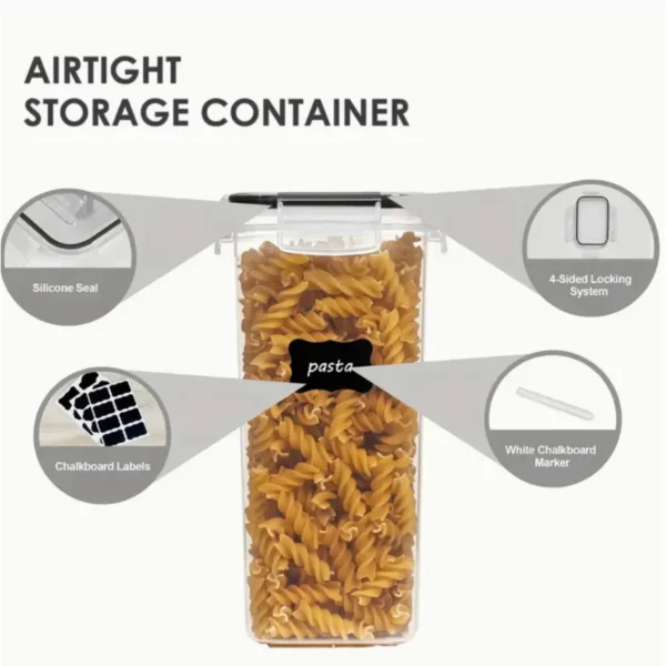 TopMart Basic 4 7 Pcs Food Container Set with lids  Airtight  Bpa Free  Stackable  Leakproof