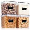 TopMart Extra 2 4pcs Set    2 5L 84 5oz BPA Free Airtight Food Storage Containers Set