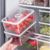 Fridge Organizers Date Record Timer Box  Set of 3 Stackable Fresh Food Storage Containers