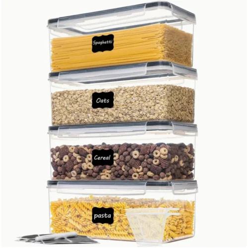 TopMart Rectangle  3 2L Dry Food Airtight storage Containers  Bread Box Multipurpose BPA Free