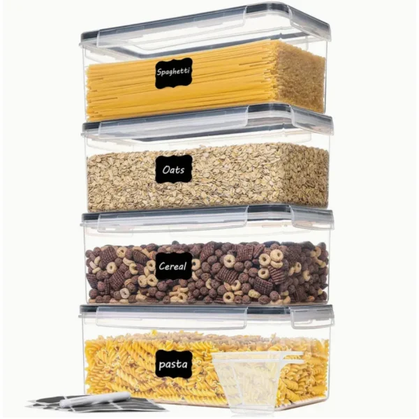 TopMart Rectangle  3 2L Dry Food Airtight storage Containers  Bread Box Multipurpose BPA Free