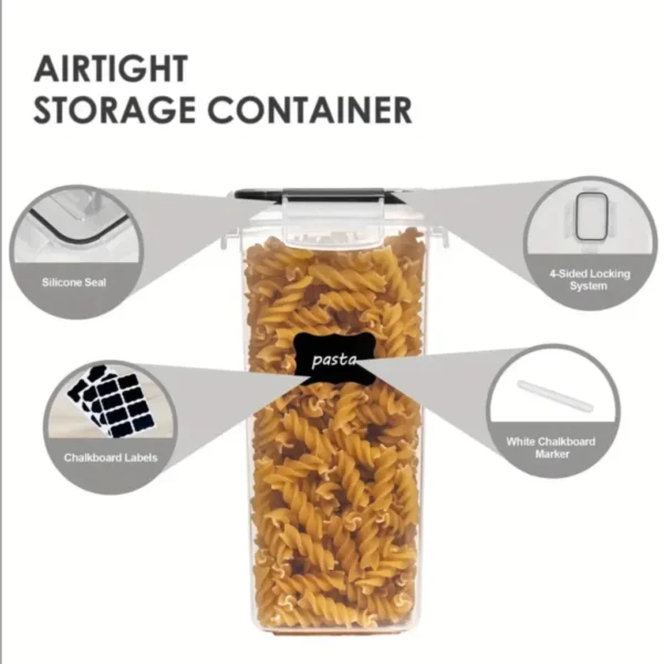 TopMart Basic 808   4pcs Set Airtight Food Storage Containers With Lids  BPA Free Containers