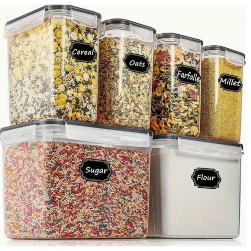 TopMart Extra  6pcs Airtight Food Storage Container   1 6L  and 3 6L  Sizes