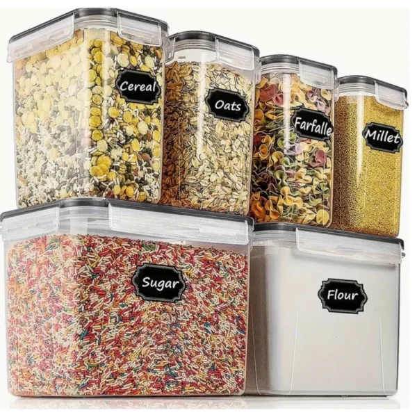 TopMart Extra  6pcs Airtight Food Storage Container   1 6L  and 3 6L  Sizes