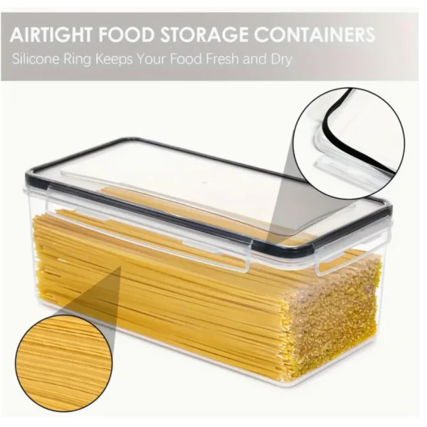 TopMart Rectangle  3 2L Dry Food Airtight storage Containers  Bread Box Multipurpose BPA Free