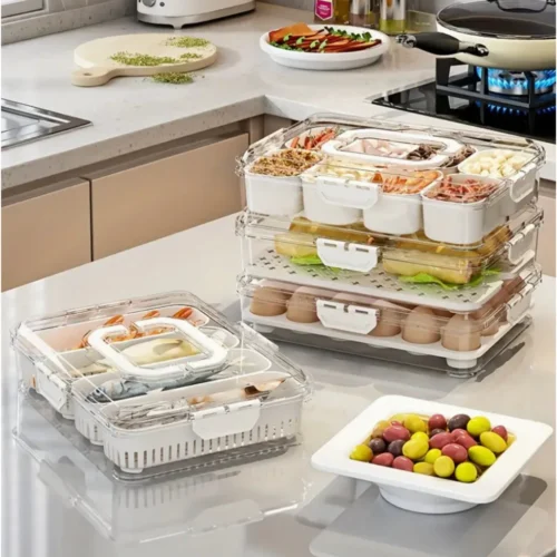 MultiBox Snow 4 Fresh Keeping Box Double layer Multiple Function Storage Drain Basket Box