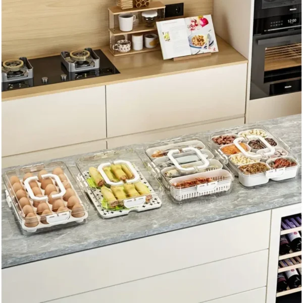 MultiBox Snow 4 Fresh Keeping Box Double layer Multiple Function Storage Drain Basket Box